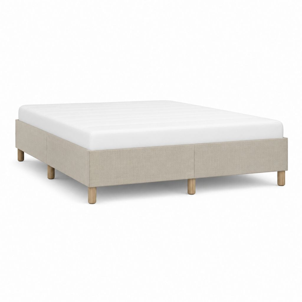 Polsterbett Bettgestell Beige Polyester rechteckig 160 x 200 cm