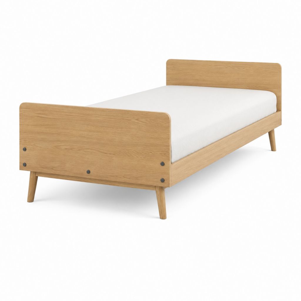 Einzelbett Bettgestell Natur Eiche rechteckig 90 x 200 cm