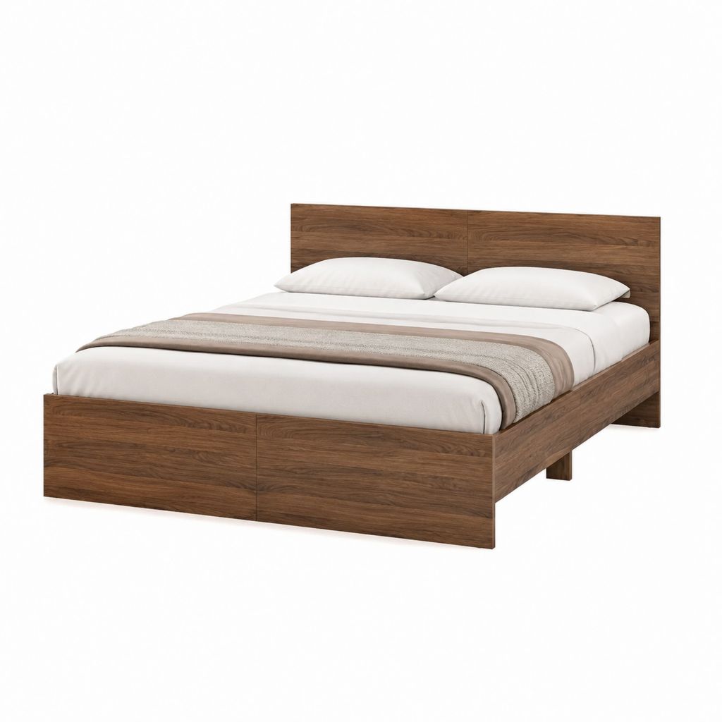 Doppelbett Bettgestell Braun aus Spanplatte in Holzoptik rechteckig für Matratze 180 x 200 cm 190 x 210 x 90 cm