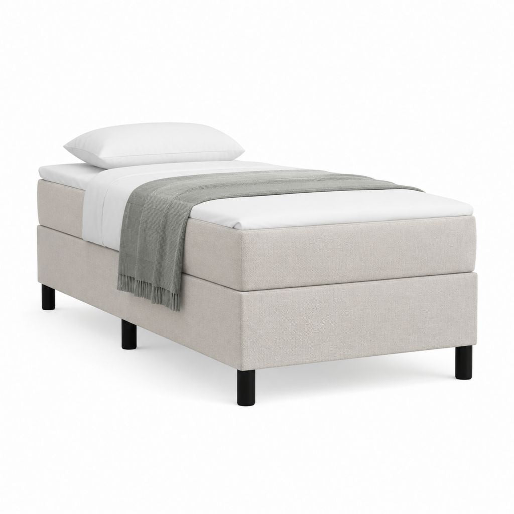 Boxspringbett Beige mit Polyesterbezug rechteckig 90 x 200 cm