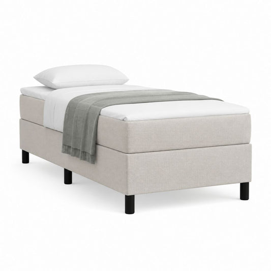 Boxspringbett Beige mit Polyesterbezug rechteckig 90 x 200 cm