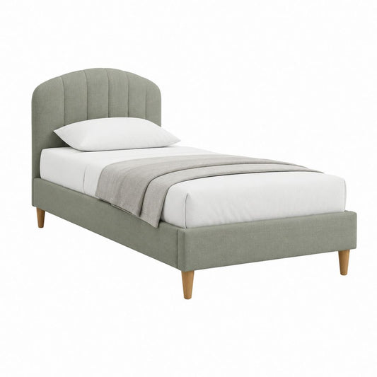 Polsterbett Einzelbett Salbeigrün Polyester Rechteckig 90 x 200 cm