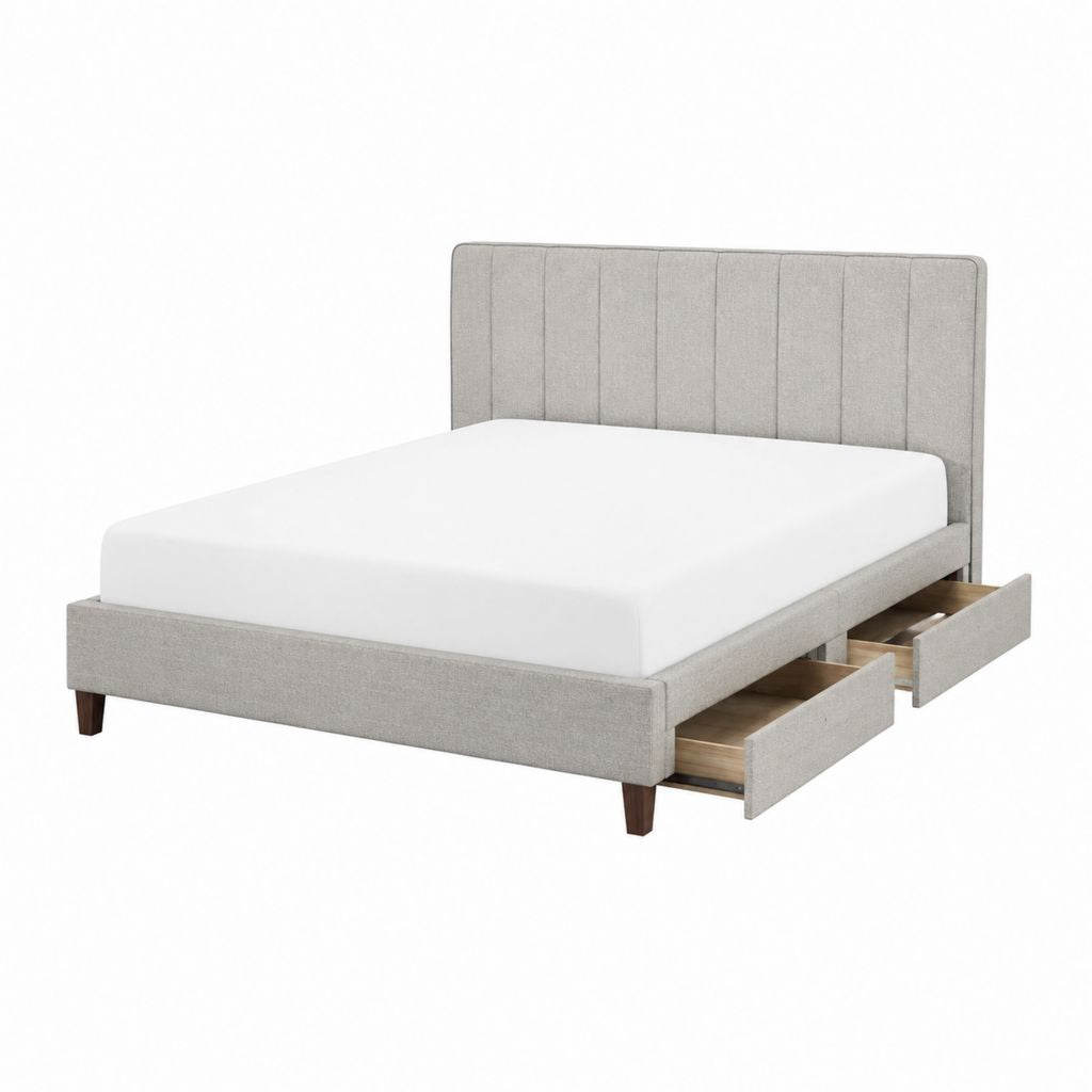 Polsterbett mit Schubladen Grau Polyester Rechteckig 160 x 200 cm