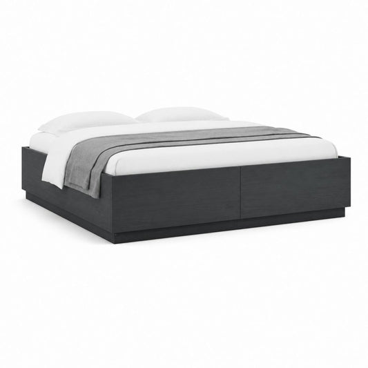 Stauraumbett Doppelbett Schwarz Spanplatte rechteckig 160 x 200 cm